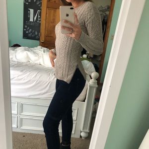 Warm fuzzy side zip sweater